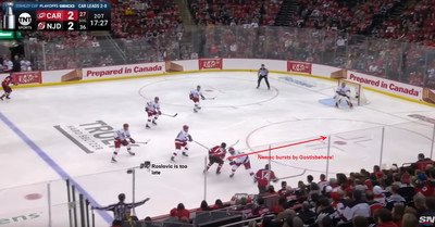 Nemec beats Gostisbehere!