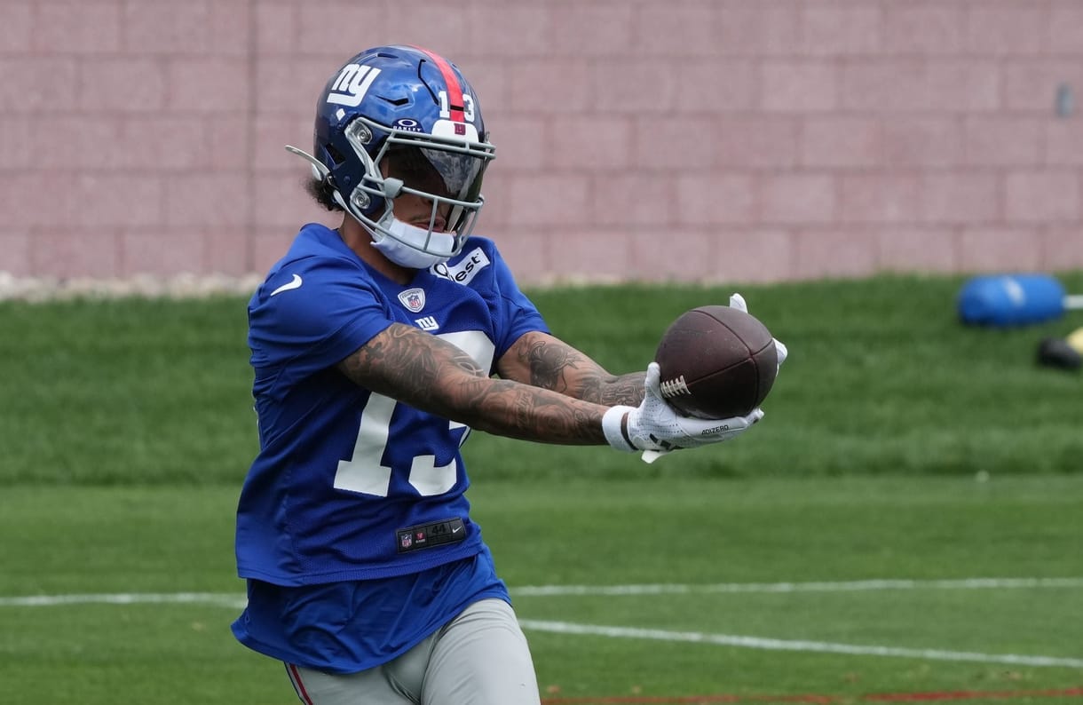 Syndication: The Record East Rutherford, NJ -- June 11, 2024 -- Wide receiver, Jalin Hyatt at the NY Giants Mandatory Minicamp at their practice facility in East Rutherford, NJ.