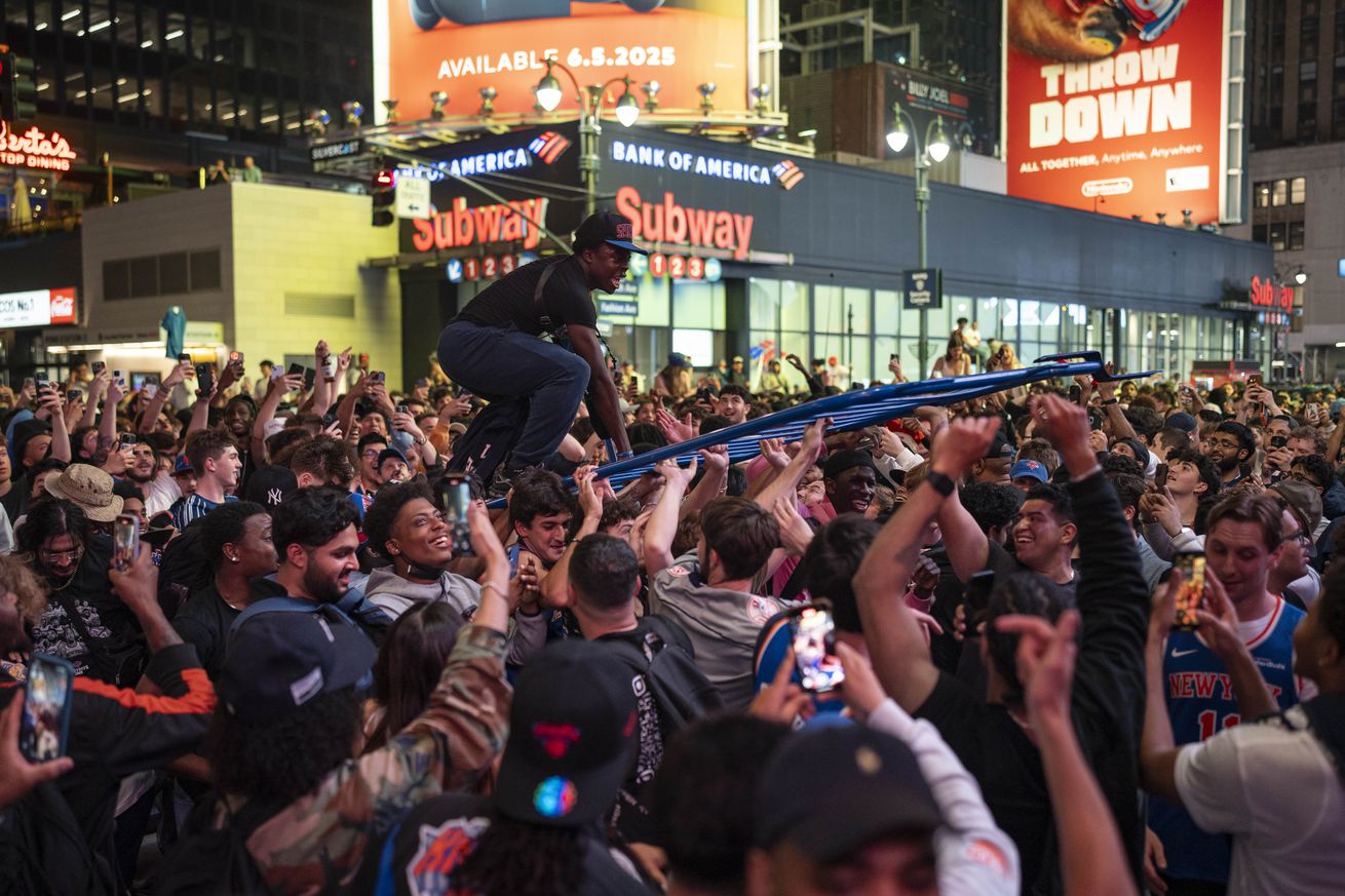 Knicks fans celebrations in New York City