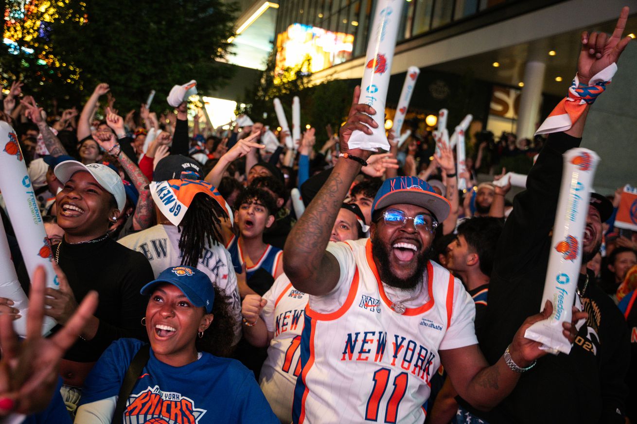 New York Knicks Host Block Party Outside Madison Square Garden For NBA Playoffs
