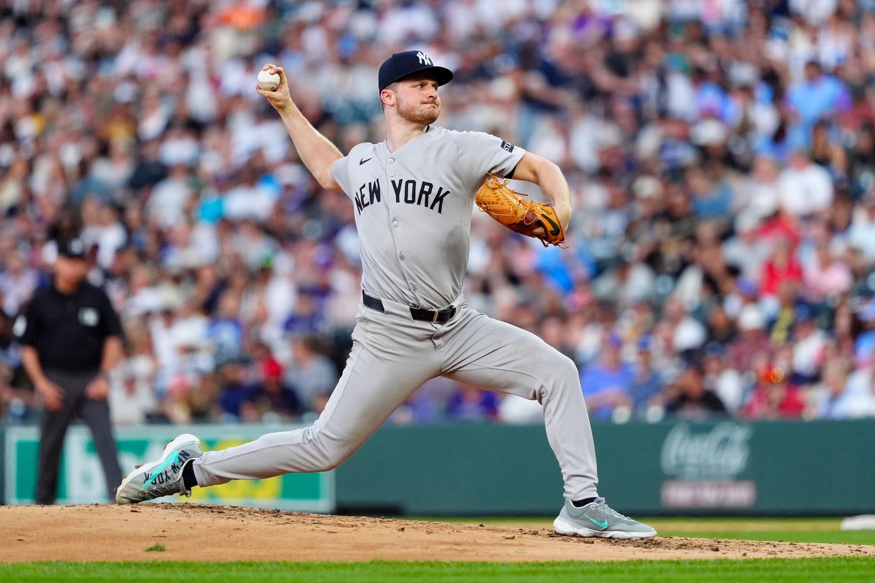 MLB: New York Yankees at Colorado Rockies, clarke schmidt MLB: New York Yankees at Colorado Rockies, clarke schmidt