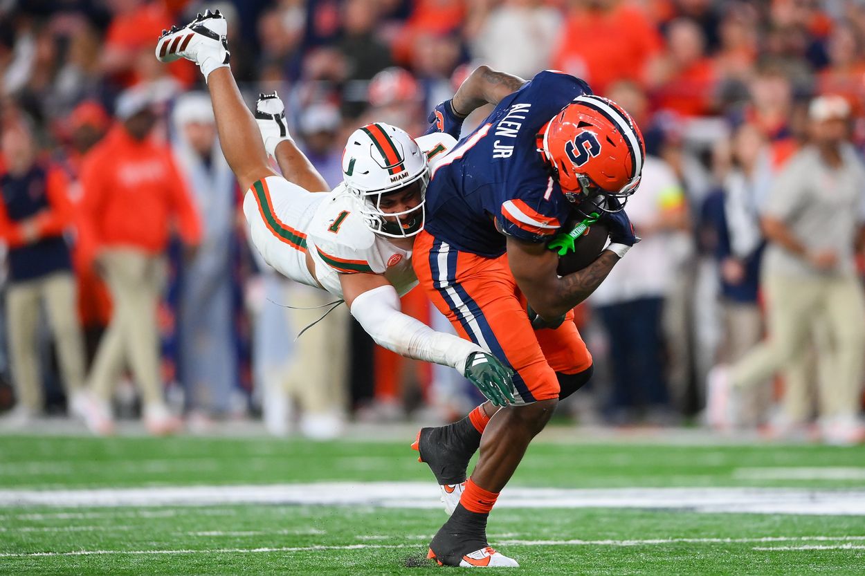 NCAA Football: Miami at Syracuse, Francisco Mauigoa, new york jets NCAA Football: Miami at Syracuse, Francisco Mauigoa, new york jets