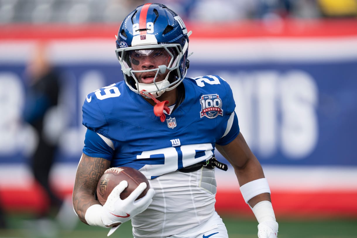 Syndication: The Record New York Giants running back Tyrone Tracy Jr. (29) runs with the ball during warmups before a game between New York Giants and Indianapolis Colts at MetLife Stadium on Sunday, Dec. 29, 2024.