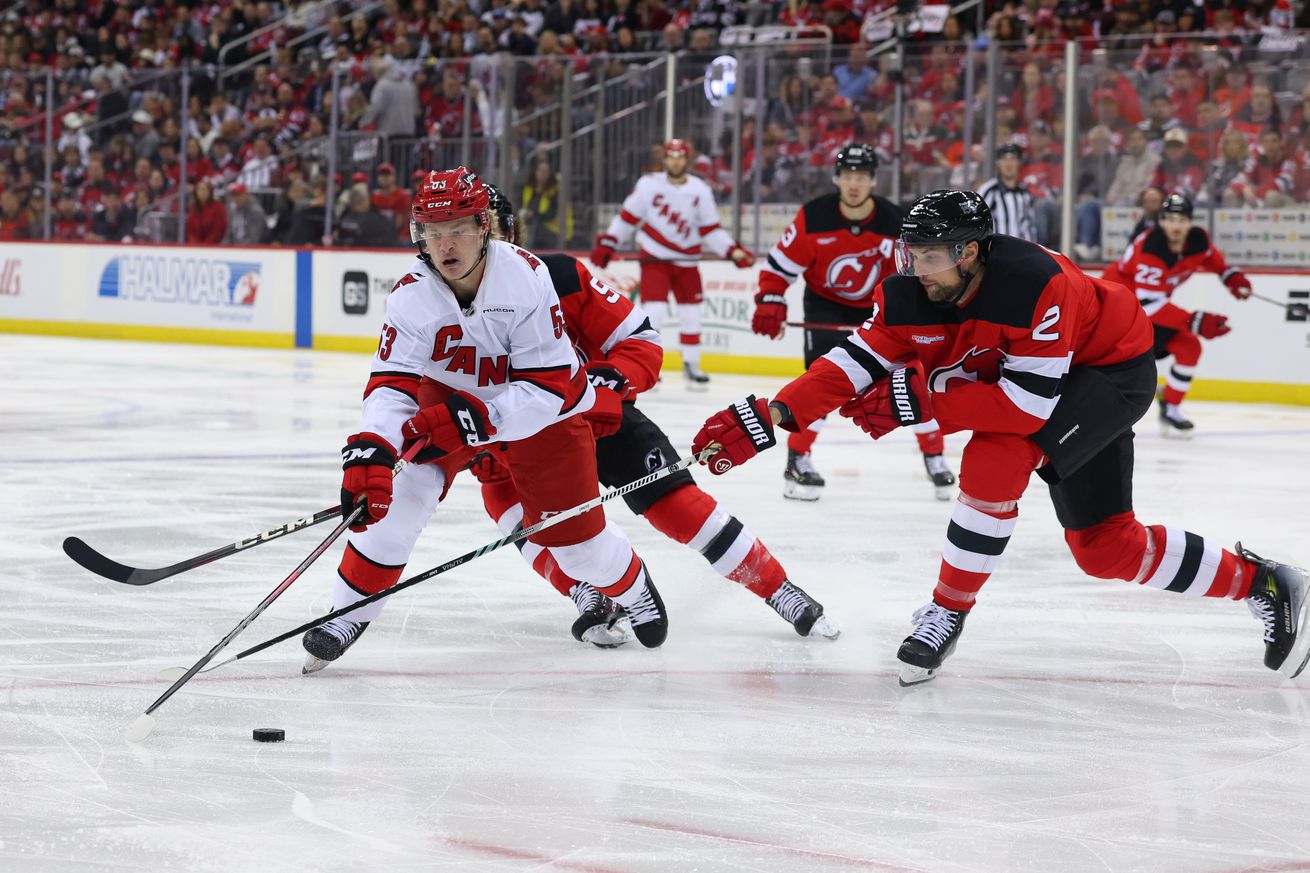 NHL: Stanley Cup Playoffs-Carolina Hurricanes at New Jersey Devils