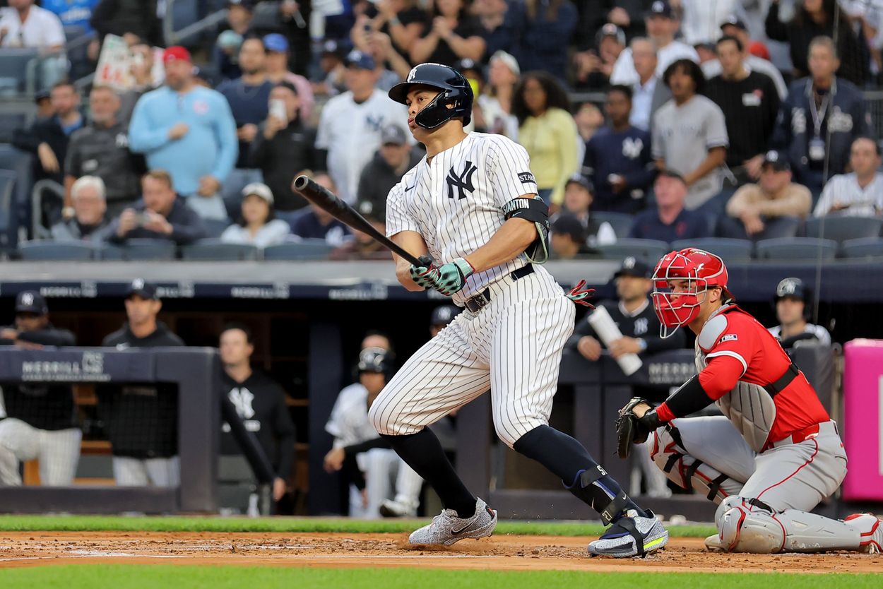 MLB: Los Angeles Angels at New York Yankees, giancarlo stanton MLB: Los Angeles Angels at New York Yankees, giancarlo stanton