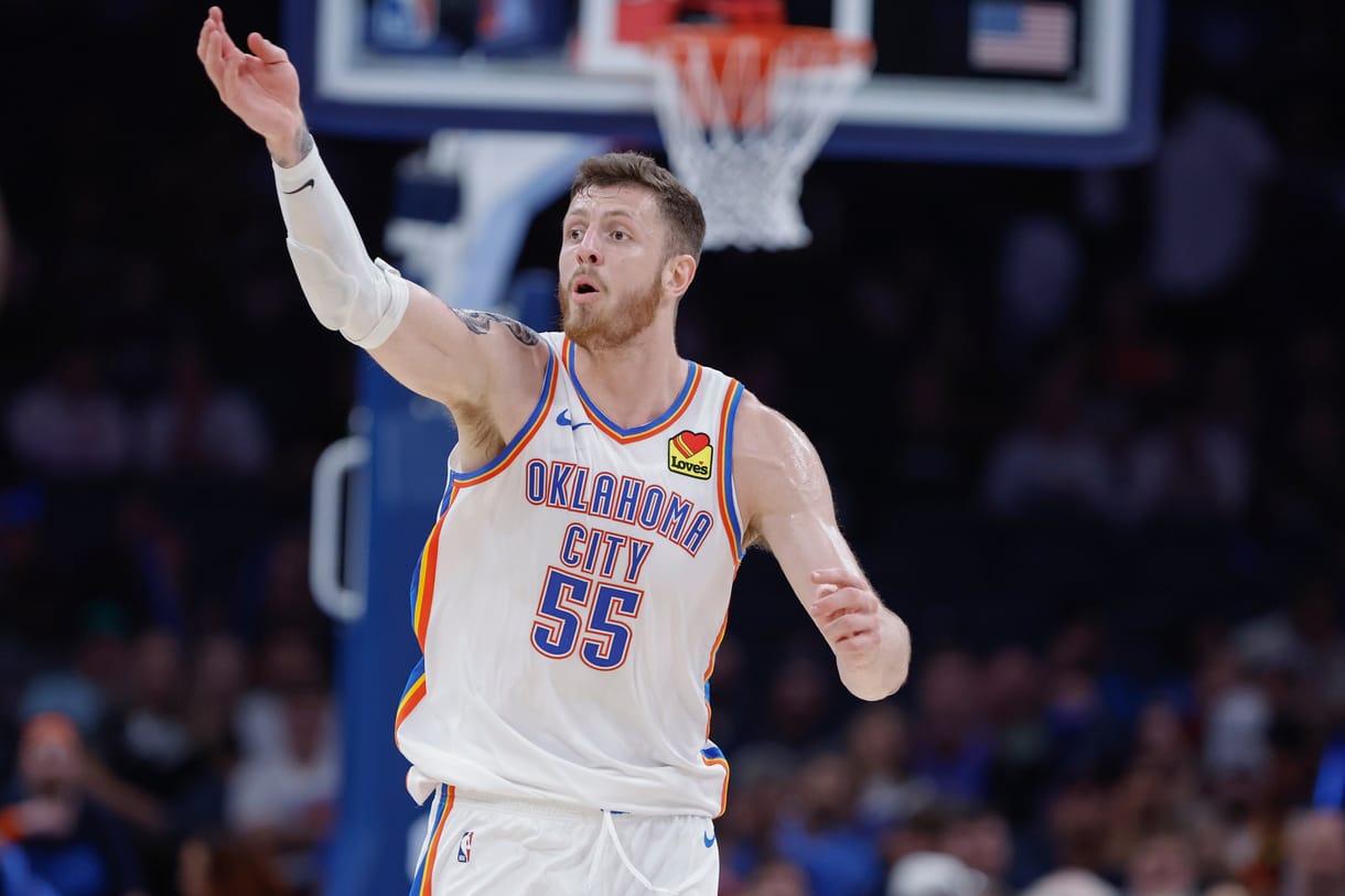 NBA: Preseason-Houston Rockets at Oklahoma City Thunder Knicks, Thunder, Isaiah Hartenstein