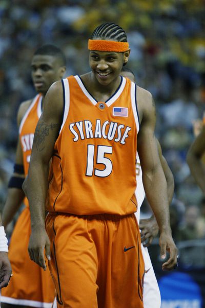 Carmelo Anthony smiles