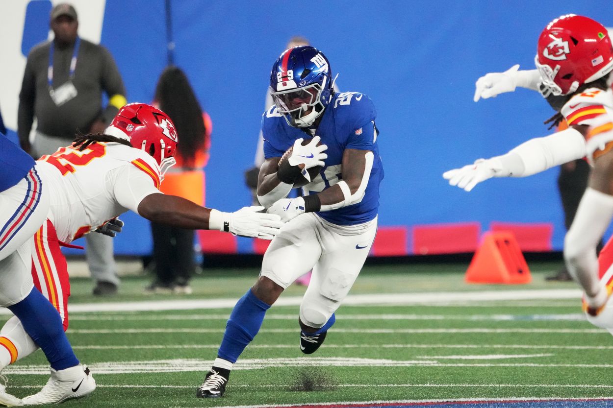 NFL: Kansas City Chiefs at New York Giants, tyrone tracy