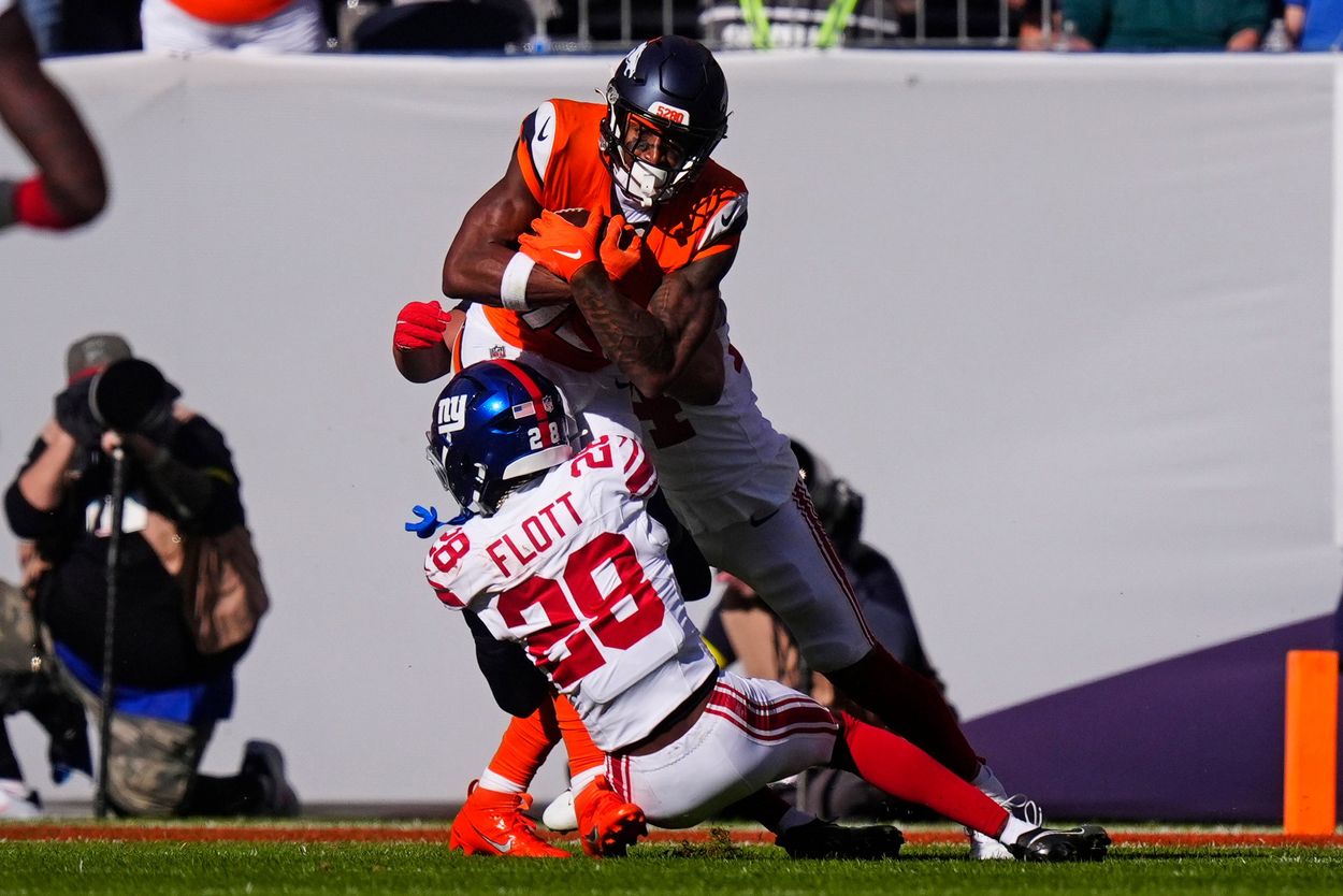NFL: New York Giants at Denver Broncos Cordale Flott, NFL: New York Giants at Denver Broncos