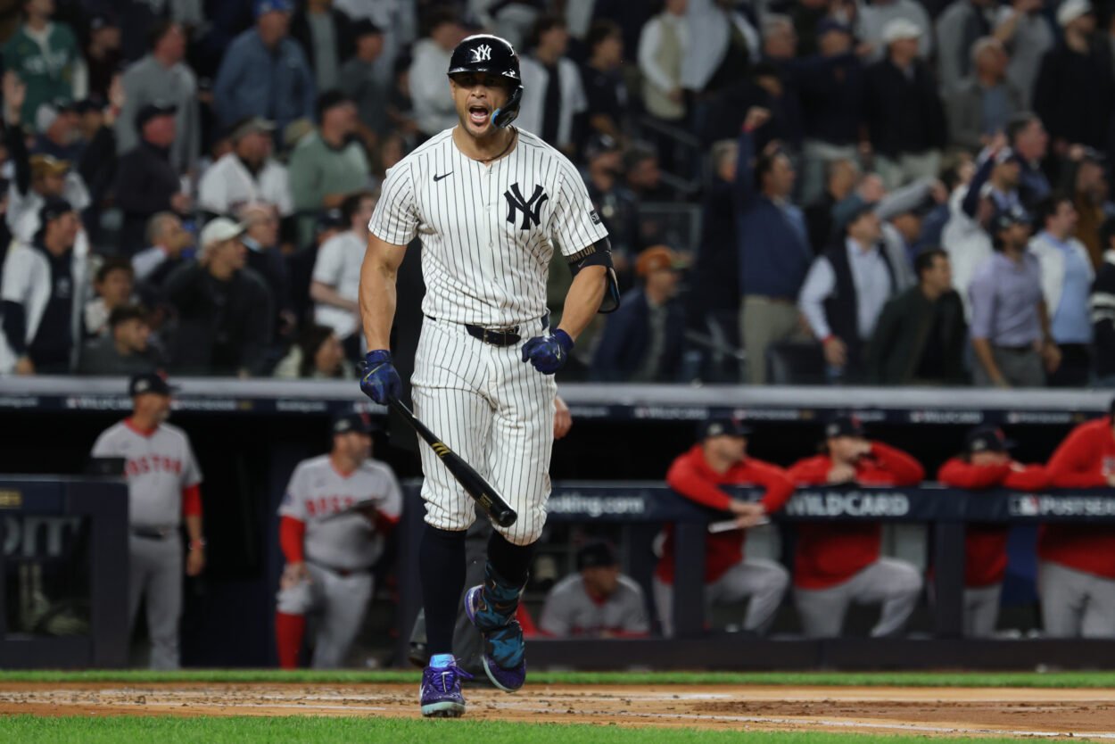 MLB: Wildcard-Boston Red Sox at New York Yankees, giancarlo stanton