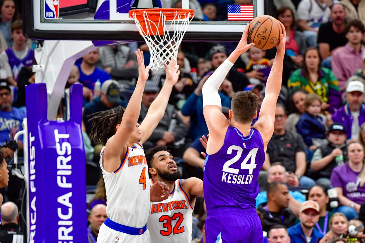 NBA: New York Knicks at Utah Jazz, pacome dadiet