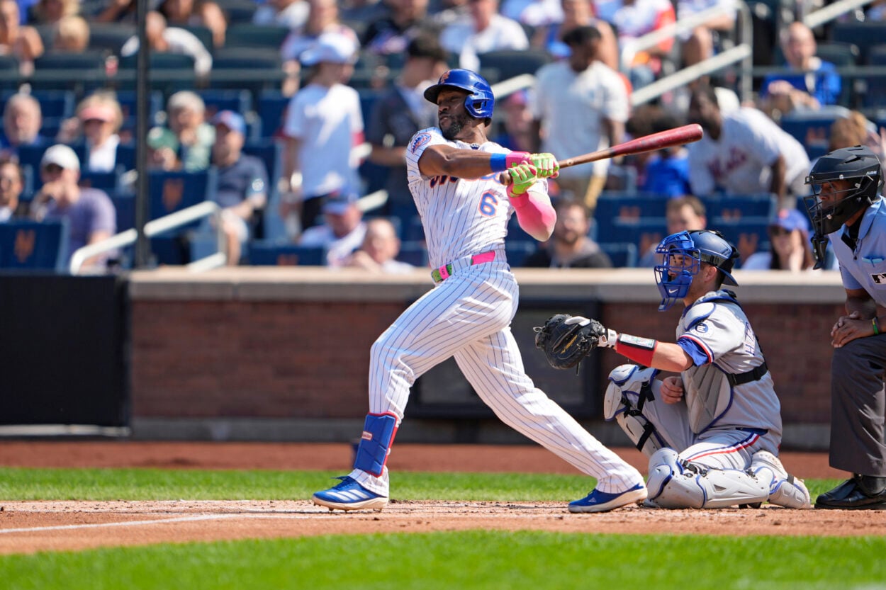 MLB: Texas Rangers at New York Mets, starling marte