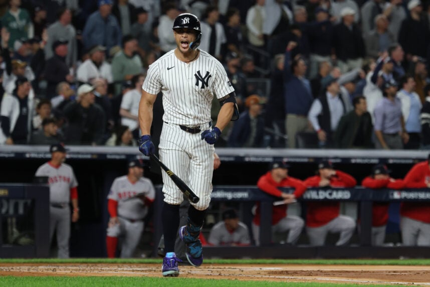 MLB: Wildcard-Boston Red Sox at New York Yankees, giancarlo stanton