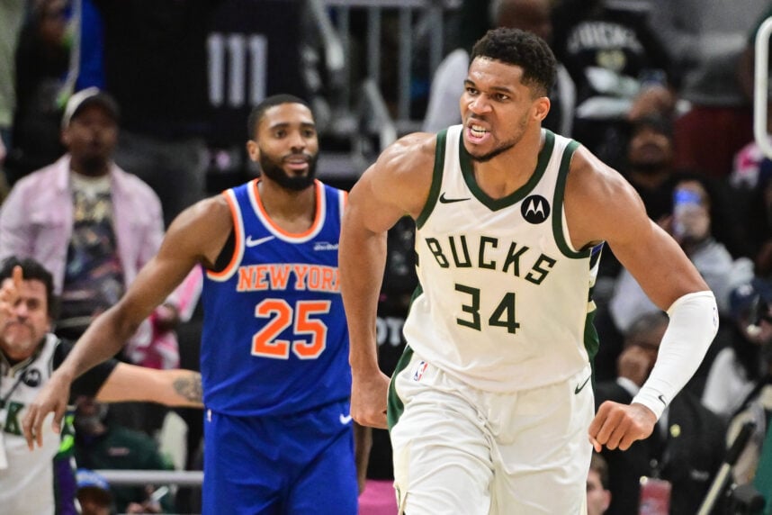 Giannis Antetokounmpo, NBA: New York Knicks at Milwaukee Bucks