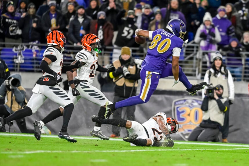 Isaiah Likely, giants, NFL: Cincinnati Bengals at Baltimore Ravens